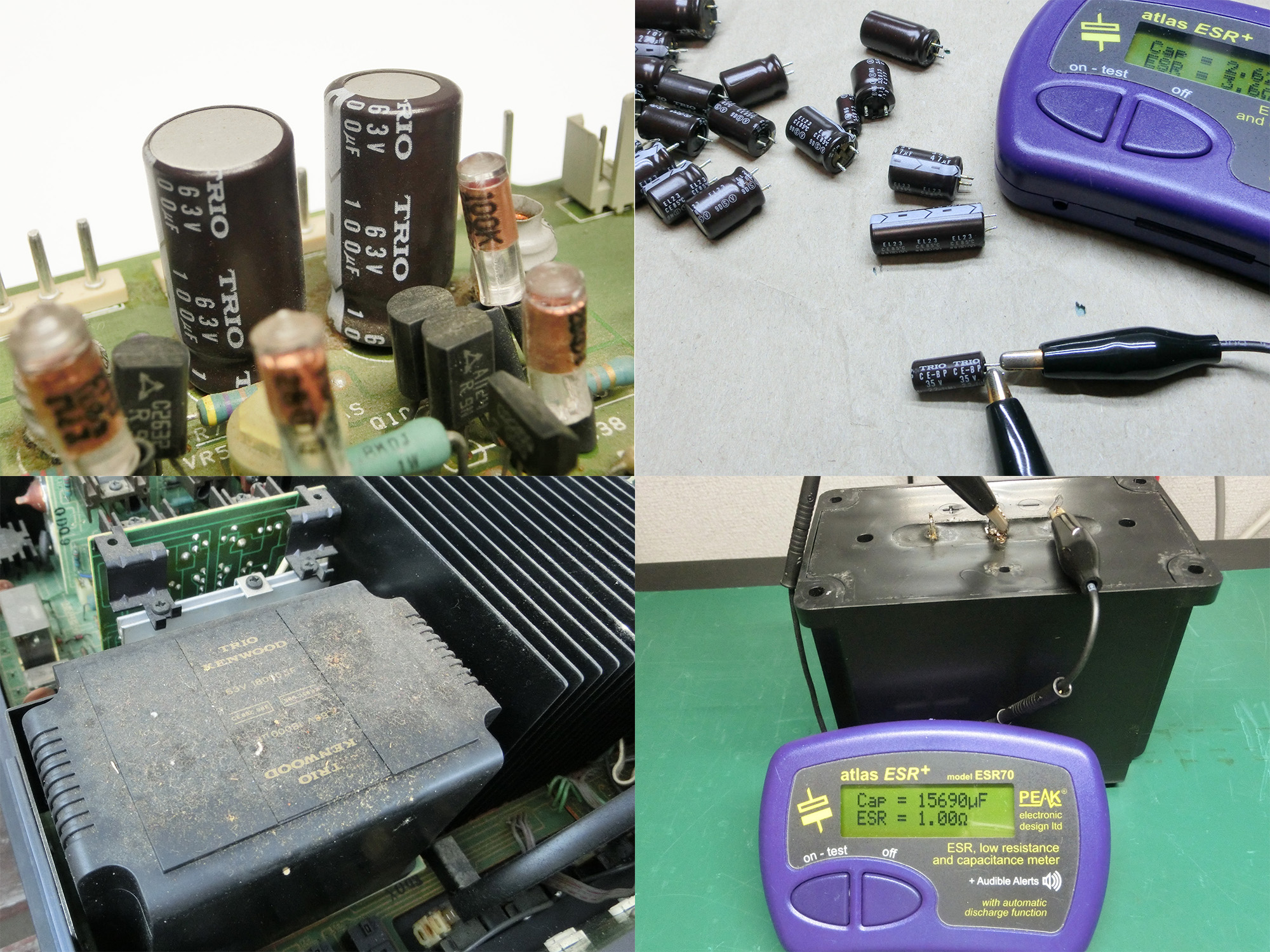 専用製造の電解コンデンサと特性検査